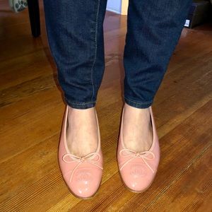 Pink Chanel flats with bow size 8